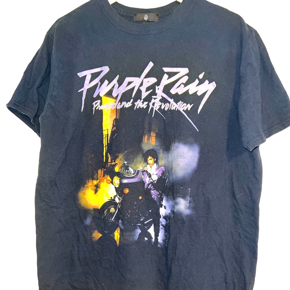 Retro Prince Purple Rain The Revolution 1984 Adult Large Classic Black T-Shirt